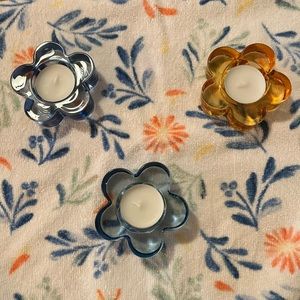 Glass Tea Candle Holders set of 3
